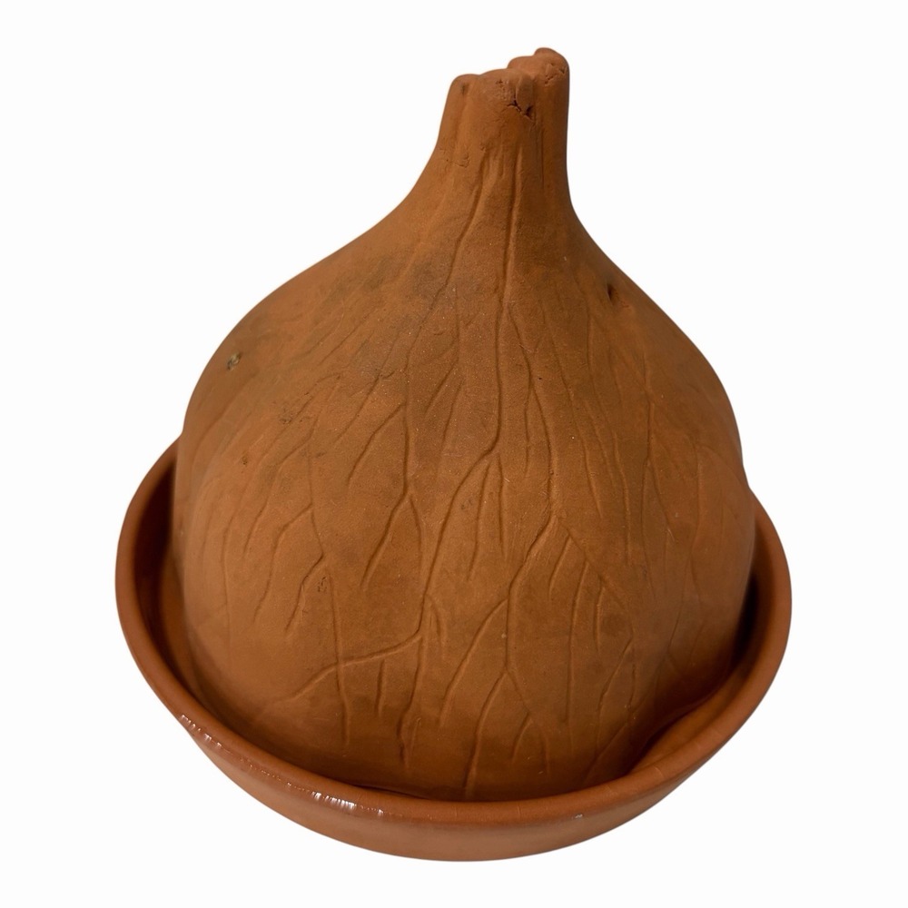 Rowoco Terra Cotta Garlic Roaster Baker Cooker‎ & Keeper Storage Set Vintage